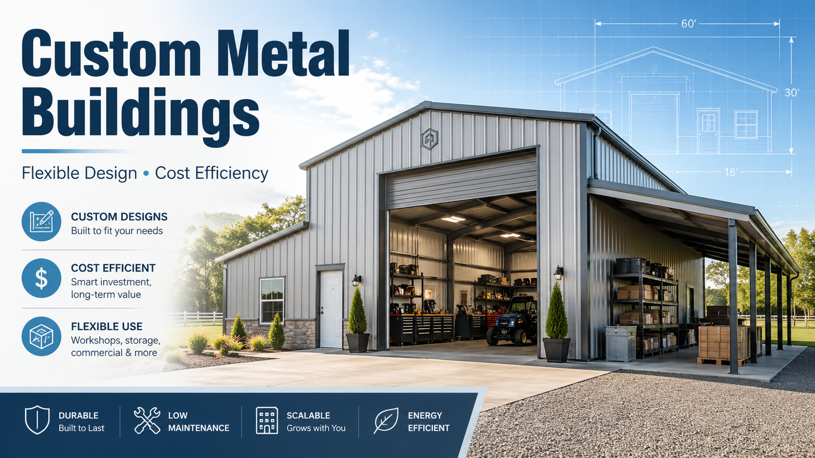 How Custom Metal Buildings Offer Flexibility and Cost Efficiency